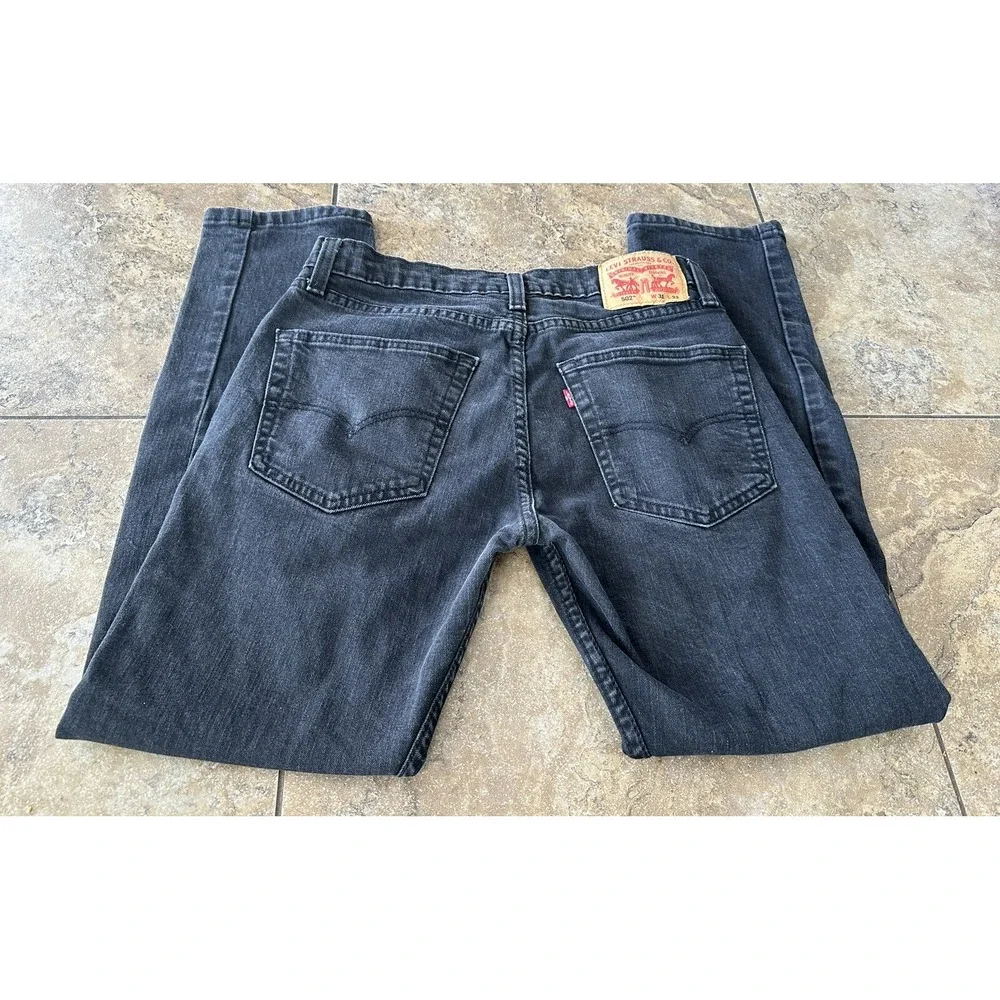 Levis 502 Jeans Mens Size 31x32 Black Denim Fit 30X29
